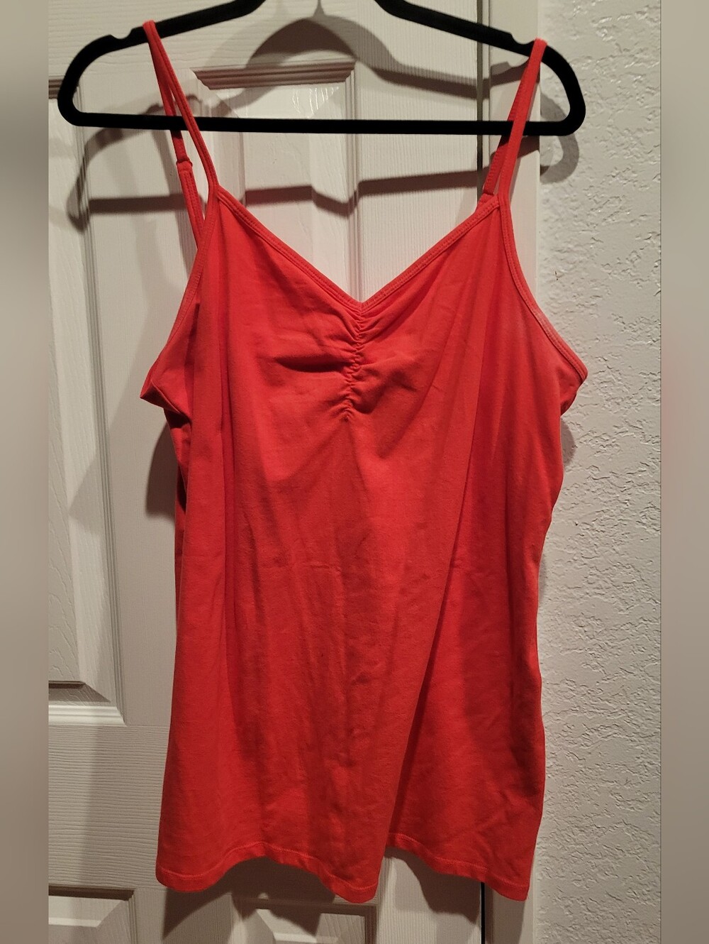 torrid Coral Ruched V-Neck Spaghetti Strap Tank
